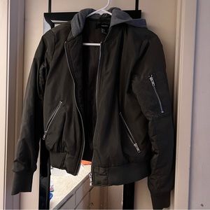 Forever 21 Hooded Bomber Jacket
